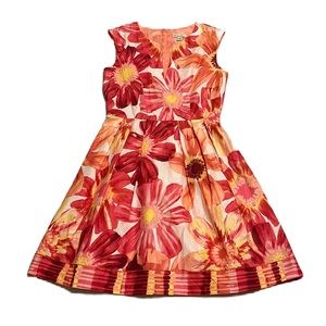 Kim Rogers, Sleeveless, V-Front, Floral Print Dress, Multi Colors, Size 8